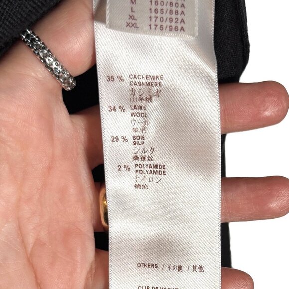 Louis Vuitton Black Cashmere Wool Open Arms Thin Sweater - Picture 7 of 8